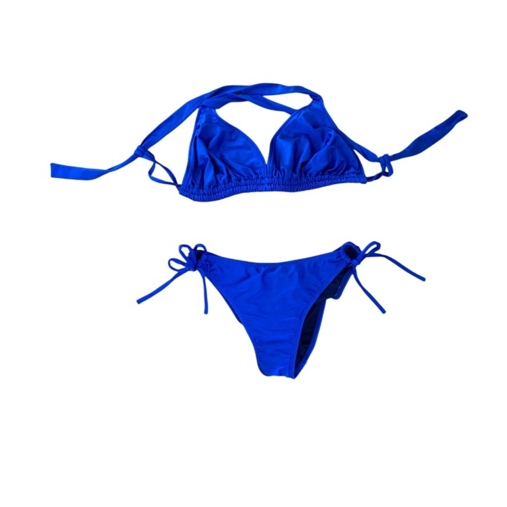 FRESH PEACHES Electric Blue Bikini Set Size XL NWOT